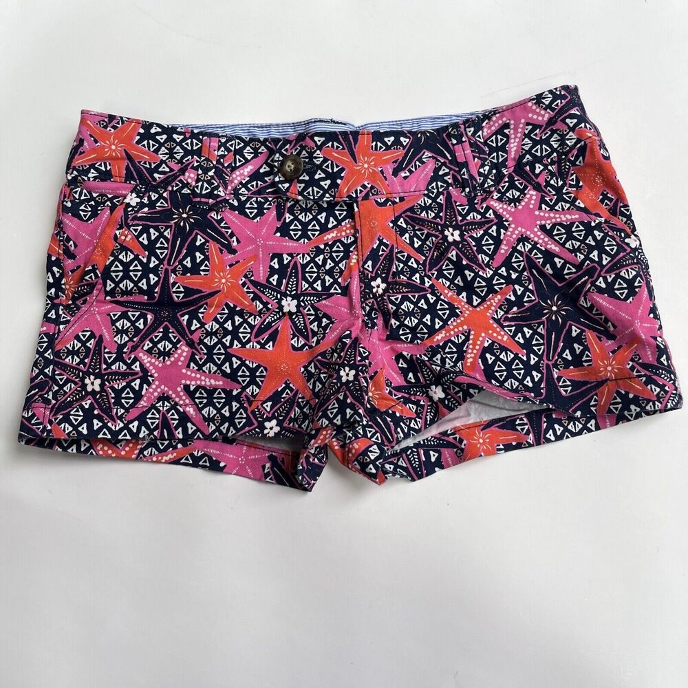 Red Camel Starfish Printed Shorts Blue Pink Orange Juniors Size 5 Fun Whimsical